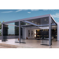 Outdoor Aluminium Green Pavilion Louvered Pergola