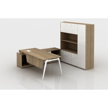 L shaped wooden manager executive office furniture desks