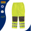 Amarelo Elasticated cintura Hi-Vis reforçada Kneepad calça impermeável