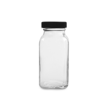 Bouteille en verre d&#39;épices de boisson carrée française avec bouchon