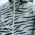 Print fashion hip hop reflective hoodie jacket