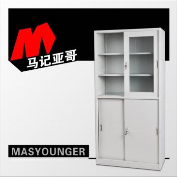 up glass door down metal door cupboard