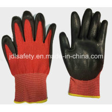 Luva de trabalho de anticorte vermelho com PU (ND8060)