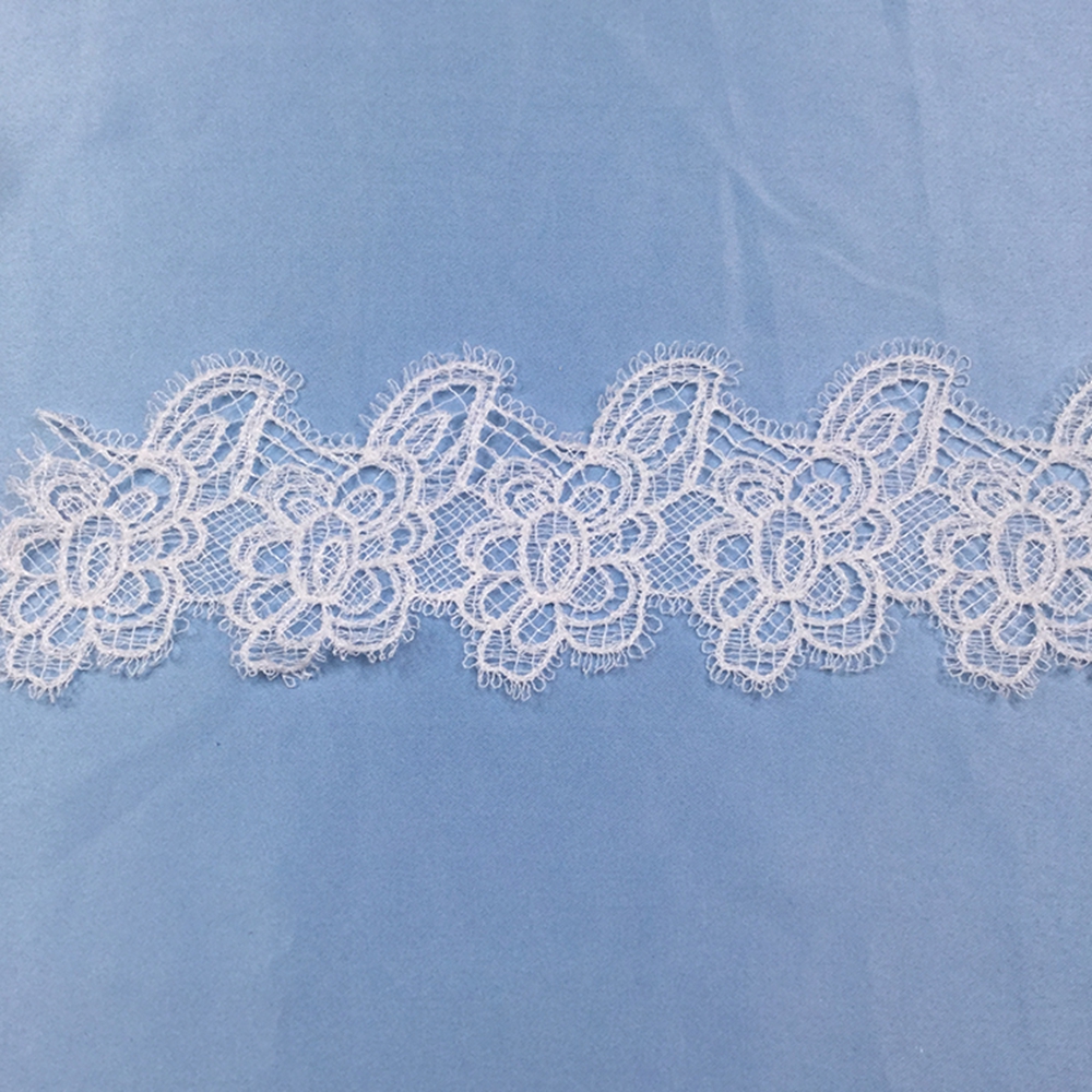 White Embroidery Tulle Lace Trim