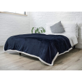 Double Bed Plaid Sherpa Fleece Blanket For Adults