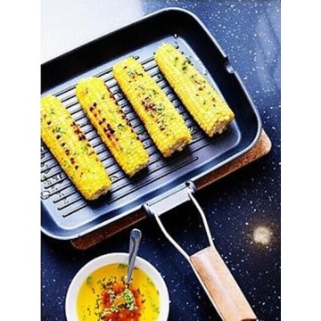 Carbon Steel Grill Pan With Wooden Handle