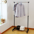 DIY Barato Rack de ropa, Single-Rod Extensible Metal Suit Rack