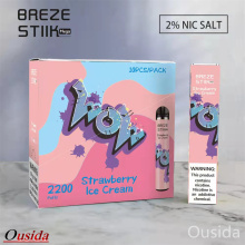 Cigarrillos electrónicos de bobina breze más vendidas 2200 bocanadas