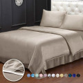 3pc Silk Duvet Cover Flat Fitted Sheet Pillowcases