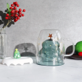 Christmas Tree borosilicate Double wall glassware Coffee Mug