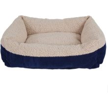 Navy Blue Contrast Color Self Warm Dog Bed