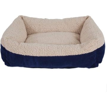 Navy Blue Contrast Color Self Warm Dog Bed