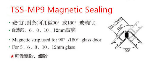 Magnetic 90 Degree Waterproof Pvc Glass Door Seal Strip