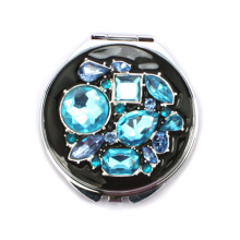 Bleu Jeweled miroirs Compact