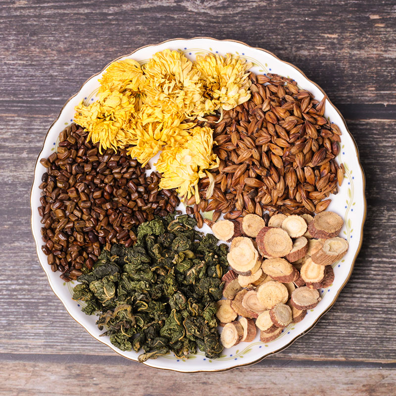 Cassia seed mulberry leaf and chrysanthemum tea