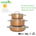 6 pcs Titanium Pressed Nonstick Casserole Set