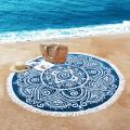 Boho Mandala Jacquard Velor Toalla de playa de algodón redonda