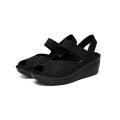 Black Fashion Women Platform Wedge Woven Sandals