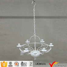 Ceiling Hanging White Vintage Chandelier Candle Holder