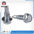 Zinc plated hex head self drilling screw