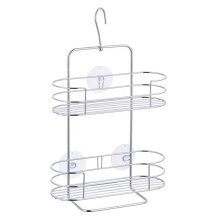 Metal Toilet Bathroom Wire Hanging Rack Wall Suction Shower Caddy with towel holder