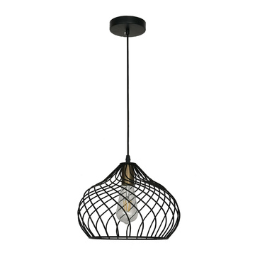 Black Metal Mesh Cage Shade Pendant Light