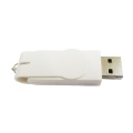 Unidade flash USB de clipe de plástico giratório branco de 8 GB