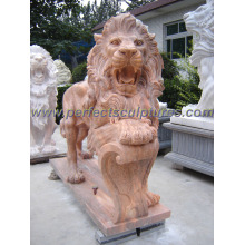 Carving Stein Marmor Löwe Statue Tier für Garten Skulptur (SY-D055)