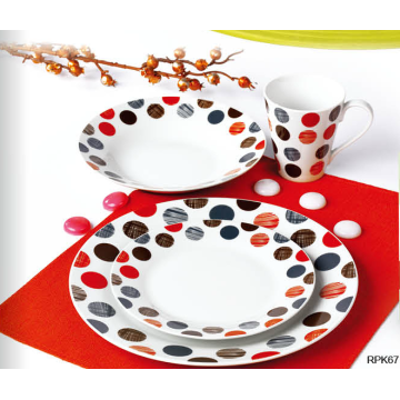 Cheap decalque 16 pcs dinnerware set