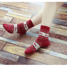 Christmas Snowflake Deer Design Womens Warm Winter Cute Comfortable Wool Socks (C-8)