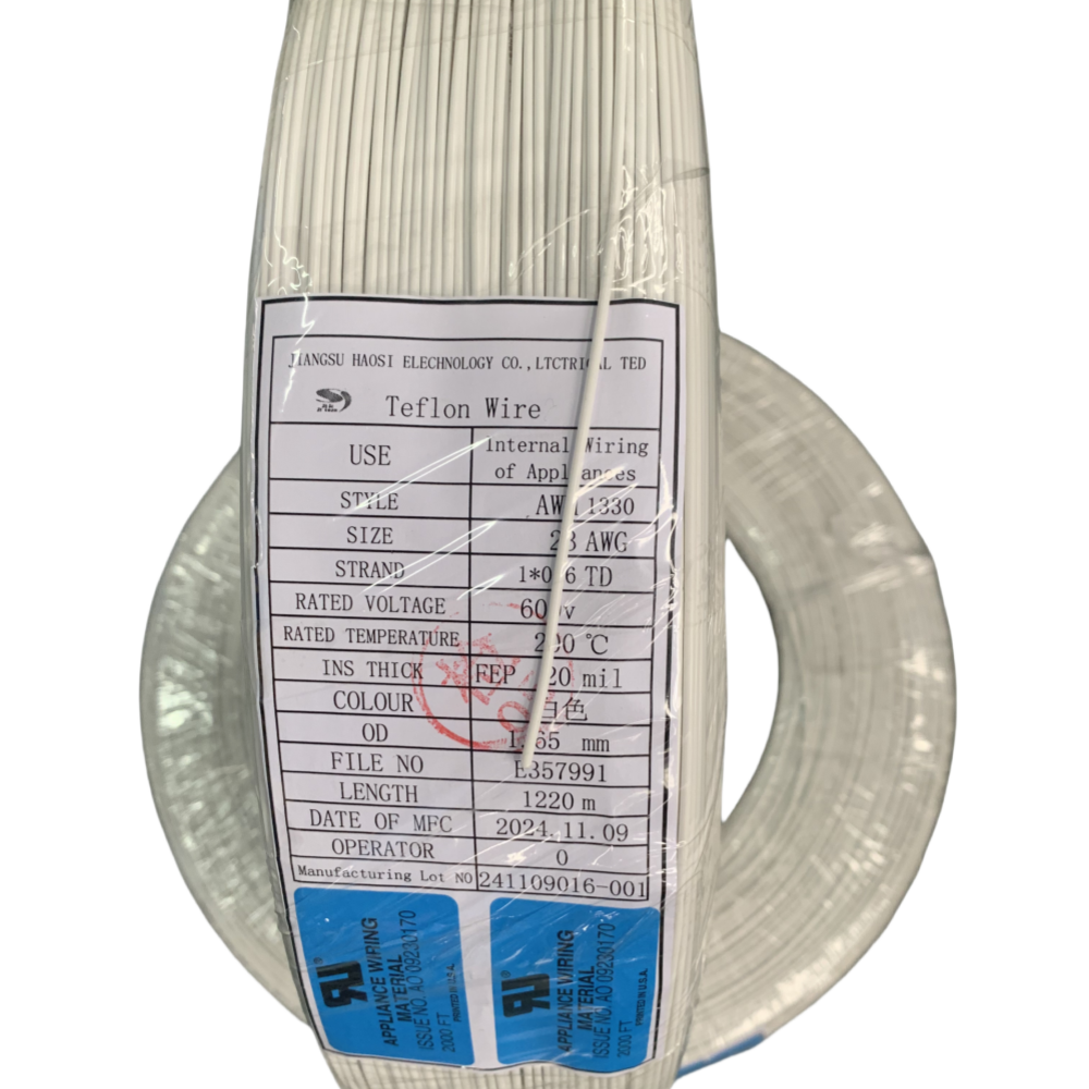 TEFLON WIRE AWM1330 23# FEP WHITE TEFLON WIRE AWM1330 23# FEP WHITE