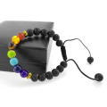 Pulseira de chakra ajustável pedra de lava 7