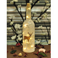 Xmas LED Glass Bottle with Reindeer