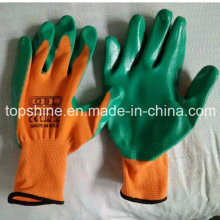 Profesional Poliéster Industrial Látex Recubierto Trabajo Guantes de Protección Laboral