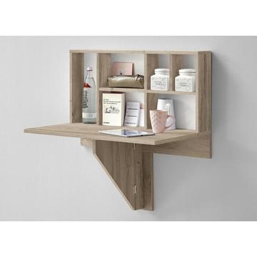 Estante de pared flotante de madera MDF para almacenamiento con escritorio