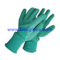 Color Cotton Interlock Liner, Revestimiento de Látex, Ripple Styled Crinkle Finish Glove