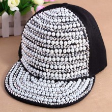 Diseño de perlas personalizado instalado gorra visera plana snapback hombres