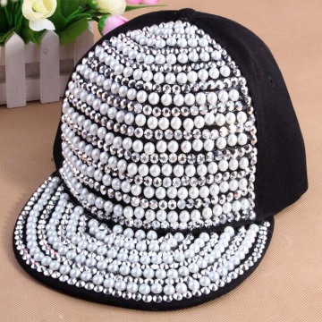 Pearls design custom fitted flat brim snapback men baseball cap