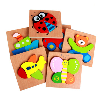 Wooden Animal Puzzles for Toddlers 1 2 3 Years Old, Boys & Girls Educational Toys Gift with 4/6 Animal Patterns