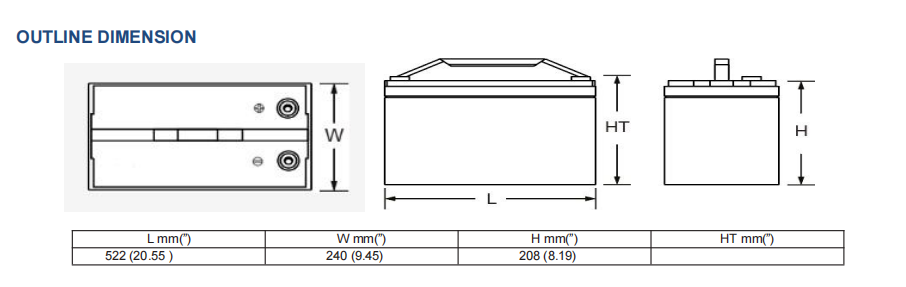 200Ah lithium battery size