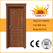 Puerta de madera del PVC de la corona del diseño moderno, puerta de la tarjeta del MDF (SC-P175)