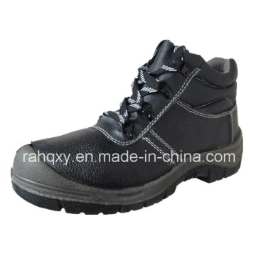 Black Split Embossed Leather Upper Safety Shoes (HQ01016)