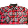 Men Casual Double Pockets Y/D T/C Flannel Shirt