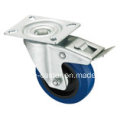 Elastic Rubber Top Plate Swivel Blue Elastic Rubber Caster