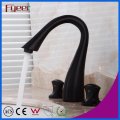 Fyeer Bathroom Black Widespread Faucet for Household and Hotel