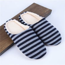Terry Knitted Striped Fabric Slippers
