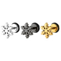 Small gold plated snowflake earrings studs