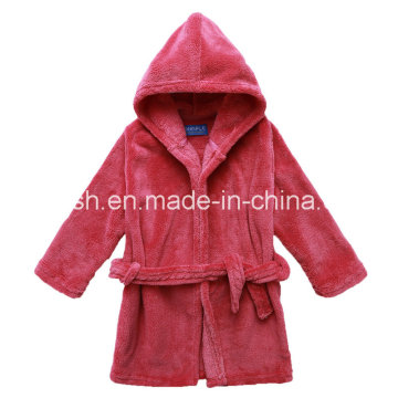 Coral Velvet Hooded Robe Infant Pajamas Children Sleepwear