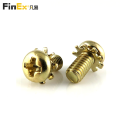 Brass Phillips Pan Head SEMS Screws with External Tooth Washer