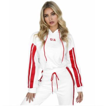 Hot Selling Women Short Hooded Sweater 2pcs Tracksuit